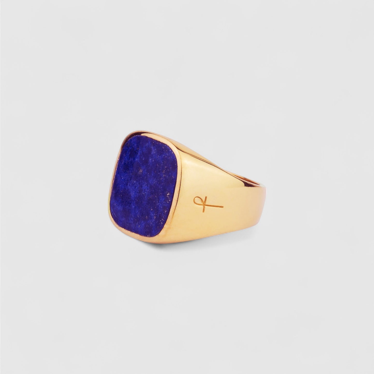 9CT GOLD LAPIS LAZULI SQUARE SIGNET RING
