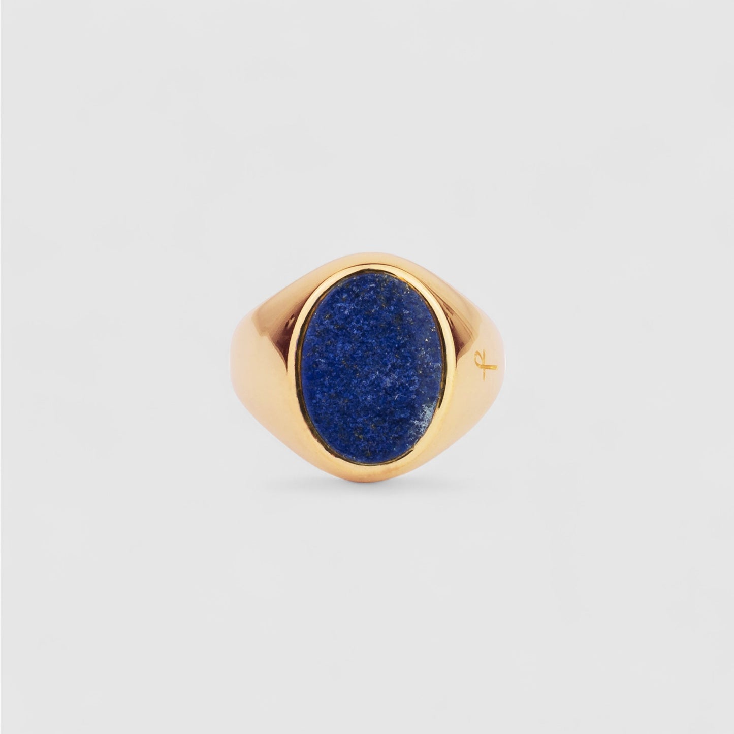 9CT GOLD LAPIS LAZULI OVAL SIGNET RING