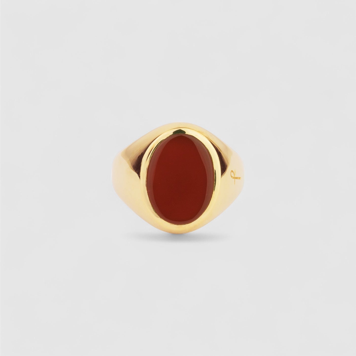 CARNELIAN OVAL SIGNET GOLD