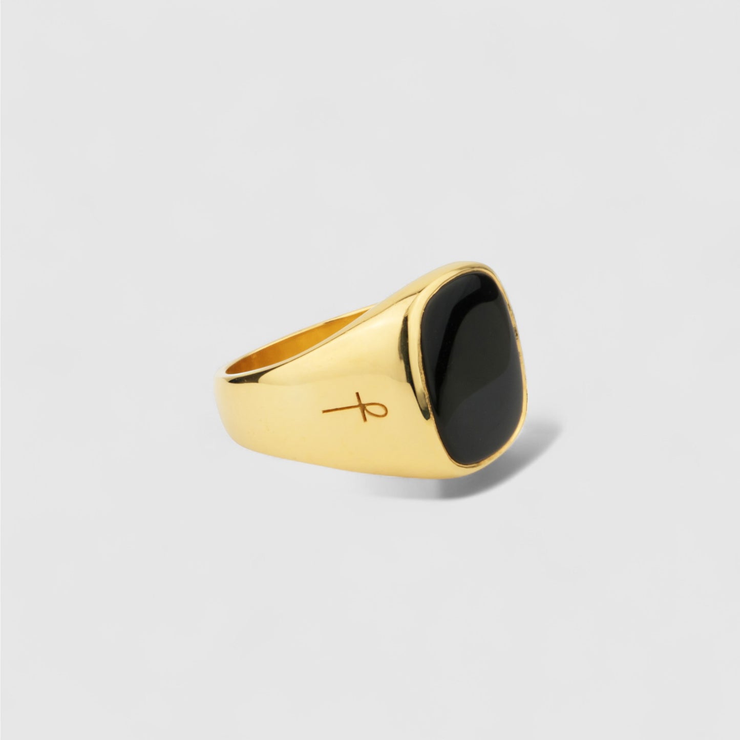 ONYX SQUARE SIGNET GOLD