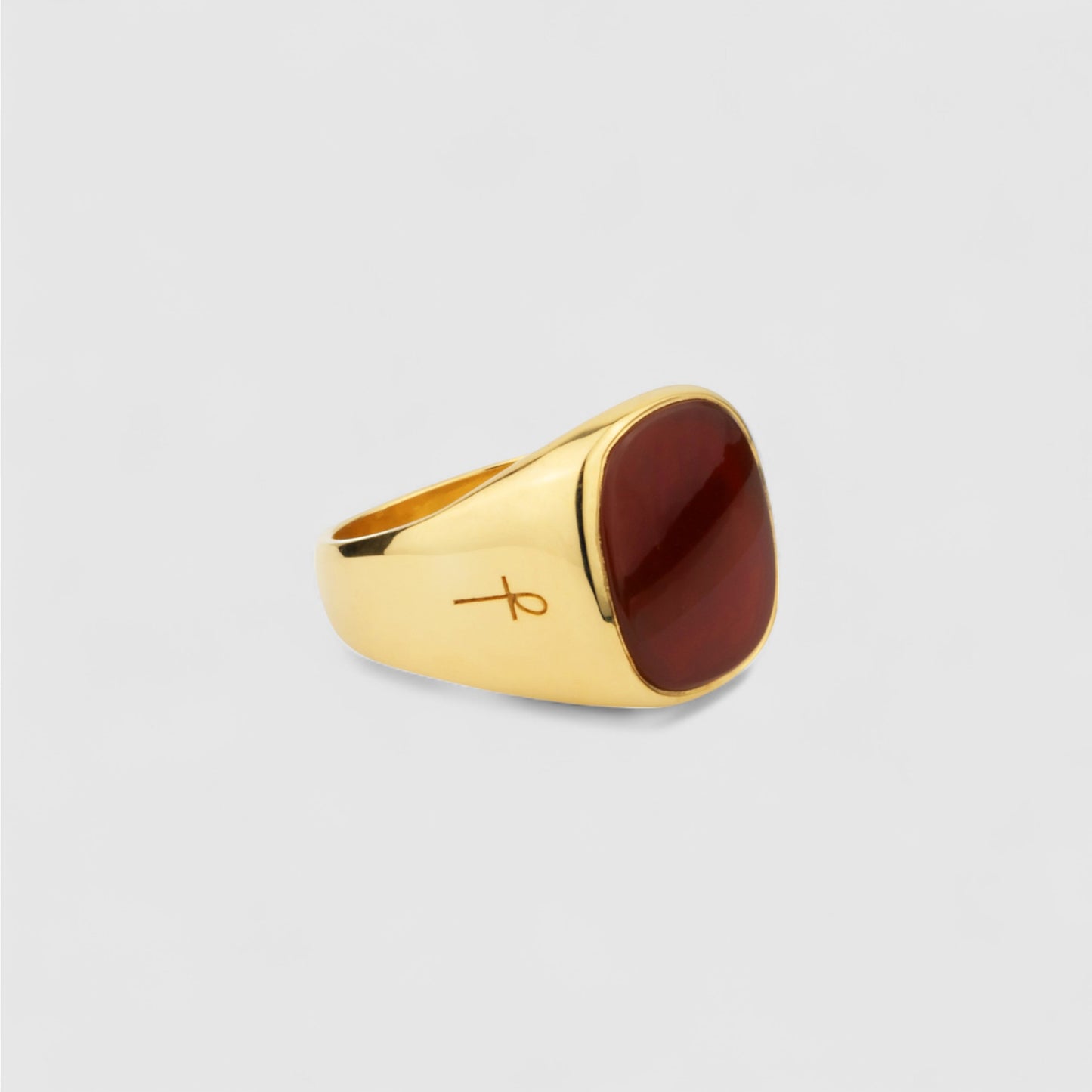 CARNELIAN SQUARE SIGNET GOLD
