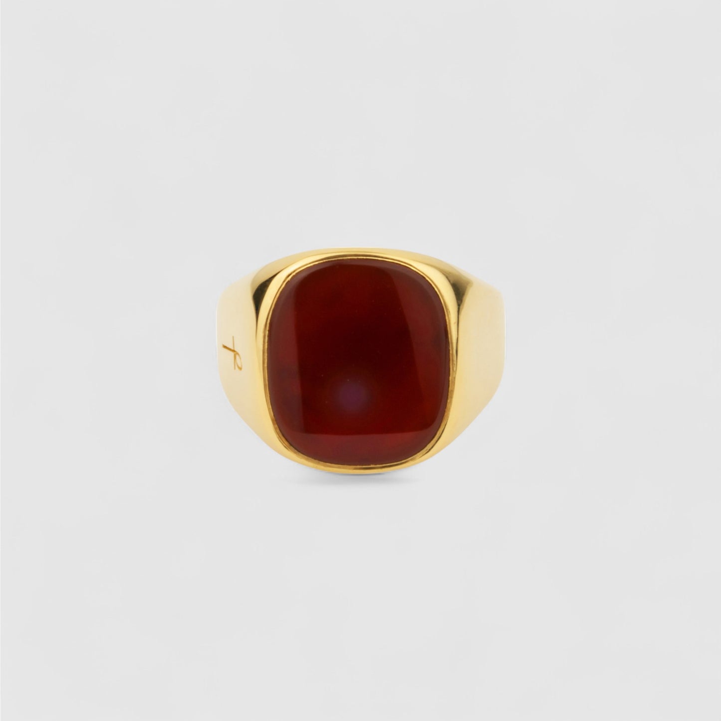 CARNELIAN SQUARE SIGNET GOLD