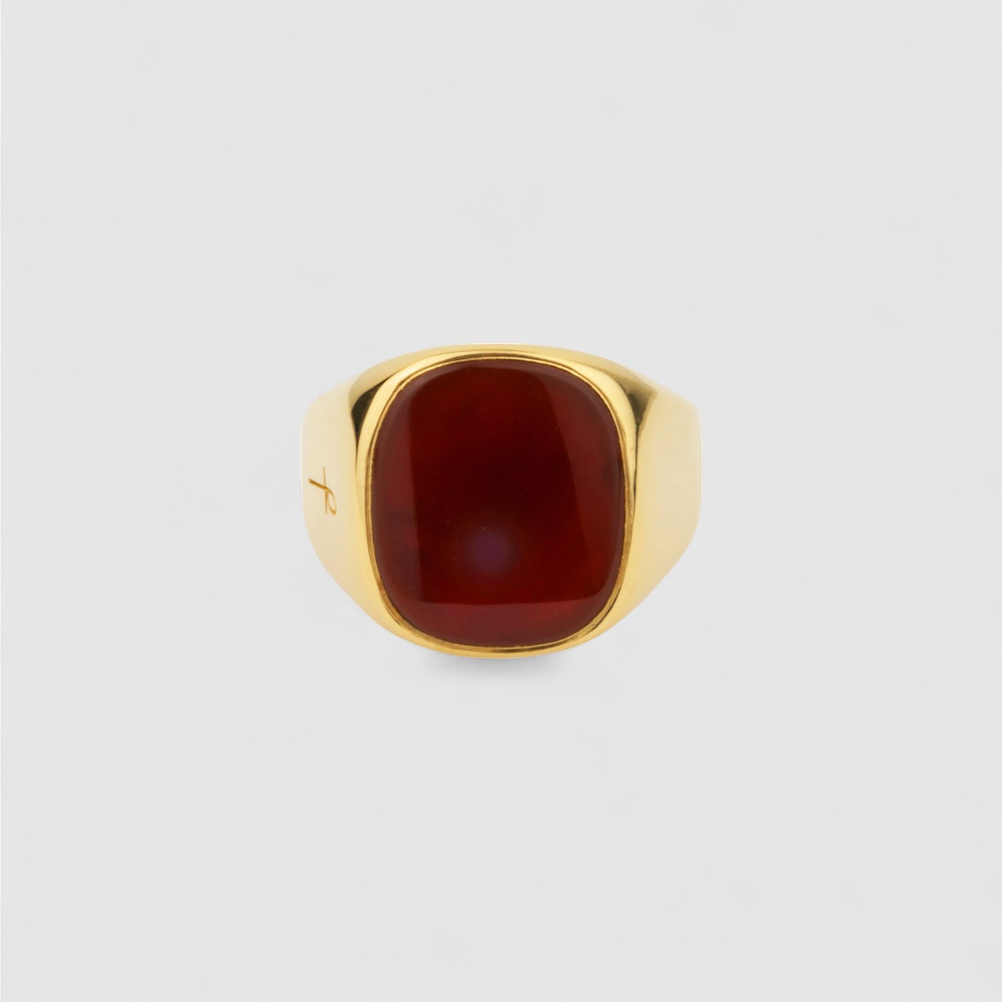 9CT GOLD CARNELIAN SQUARE SIGNET RING