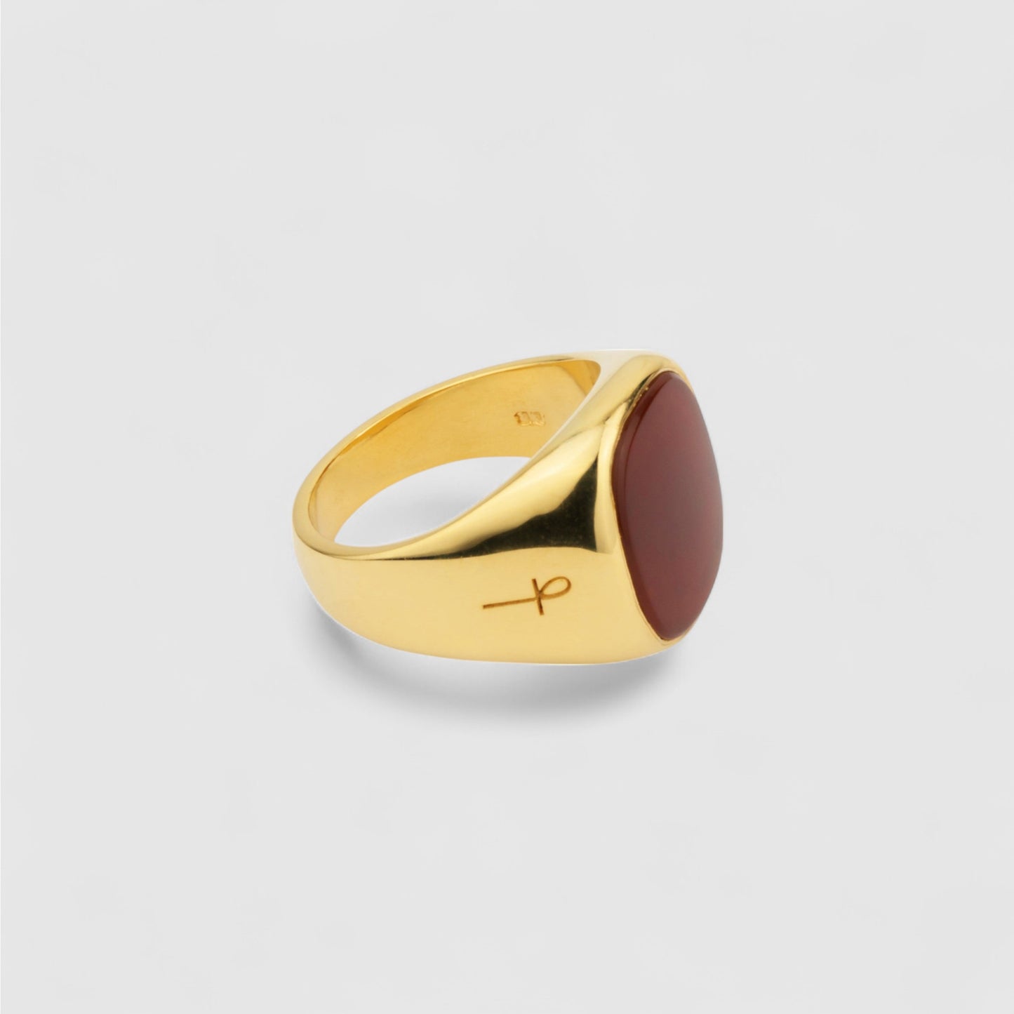 CARNELIAN SQUARE SIGNET GOLD