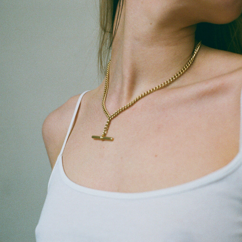 SILVER T BAR CUBAN NECKLACE CHAIN