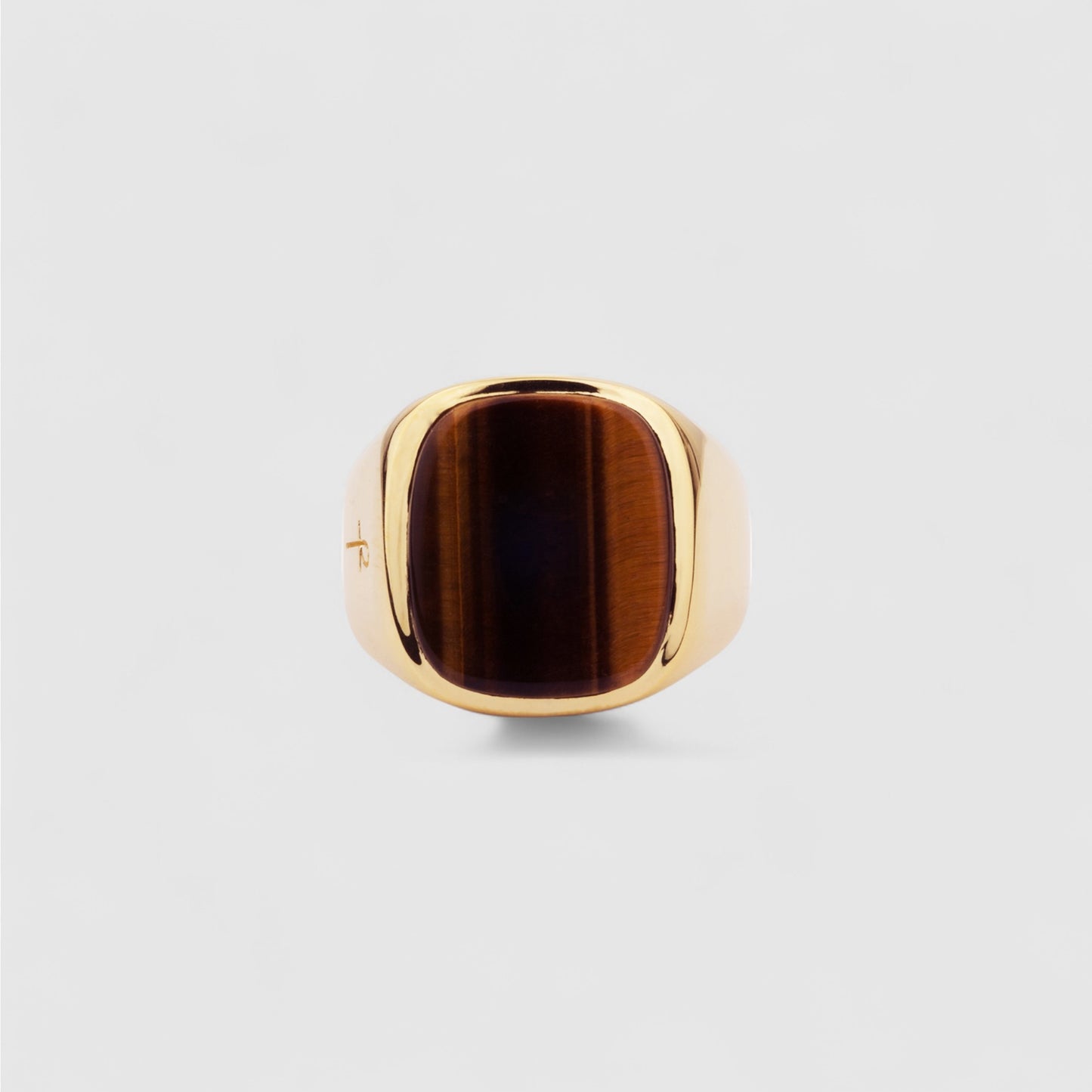 9CT GOLD TIGER EYE SQUARE SIGNET RING