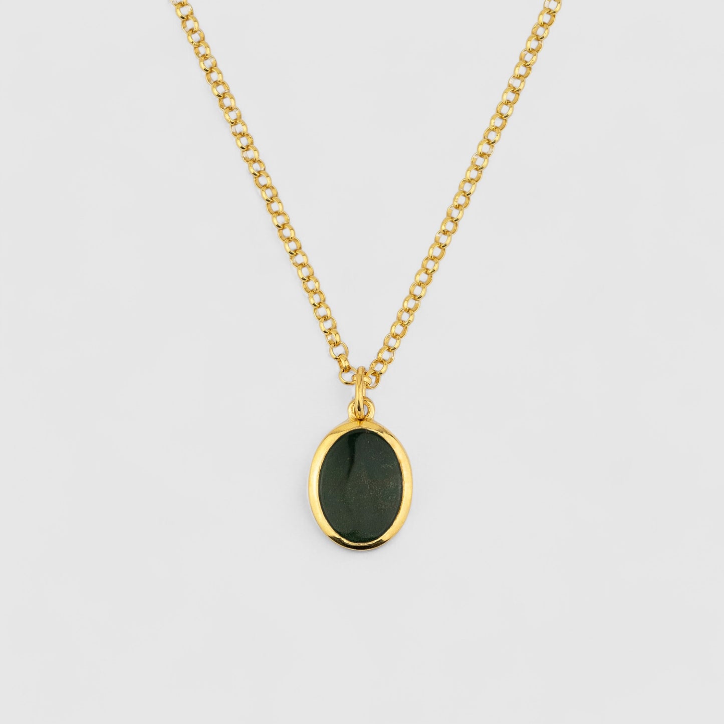 GREEN BLOODSTONE PENDANT GOLD