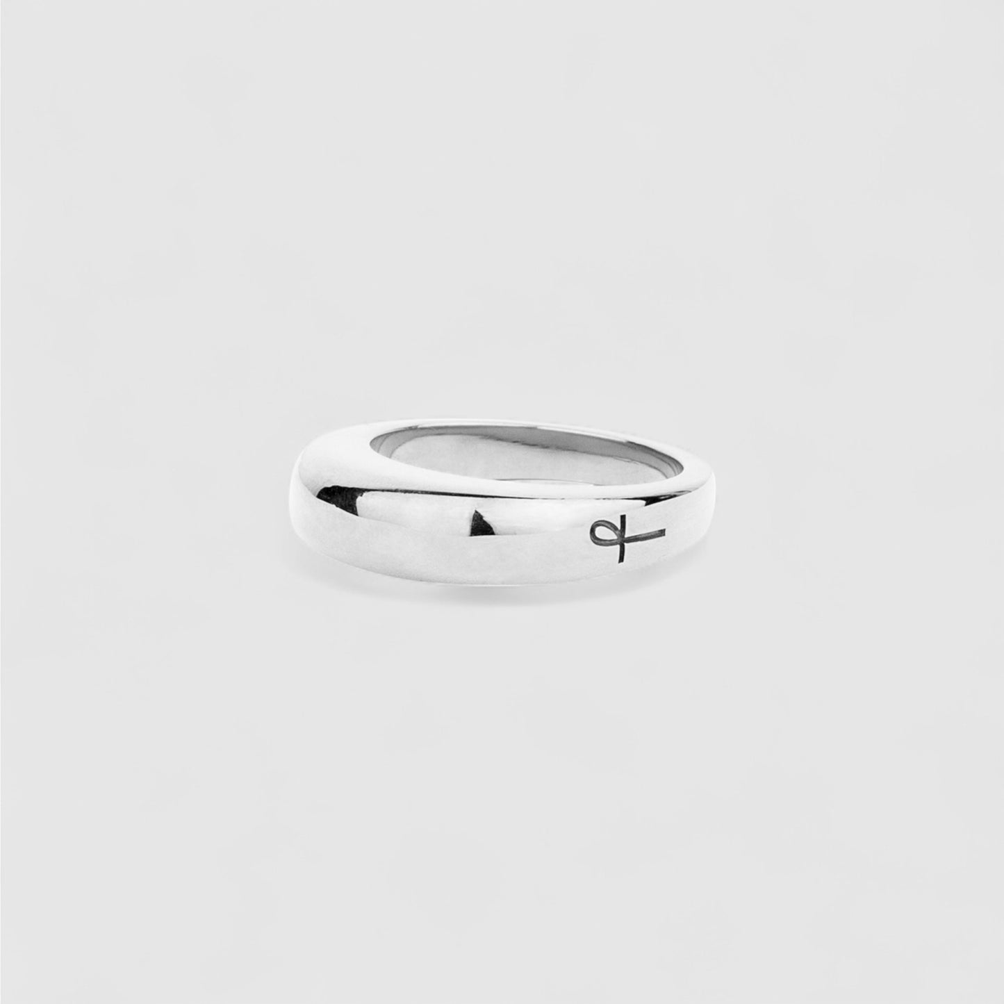 SILVER DOME SIGNET RING