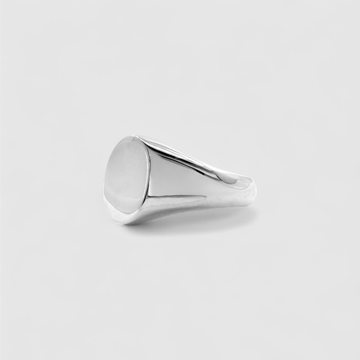 SILVER OVAL SIGNET RING SMALL