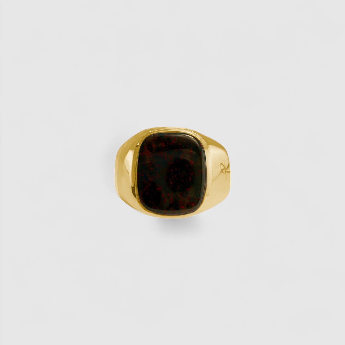 GREEN BLOODSTONE SIGNET GOLD (S)