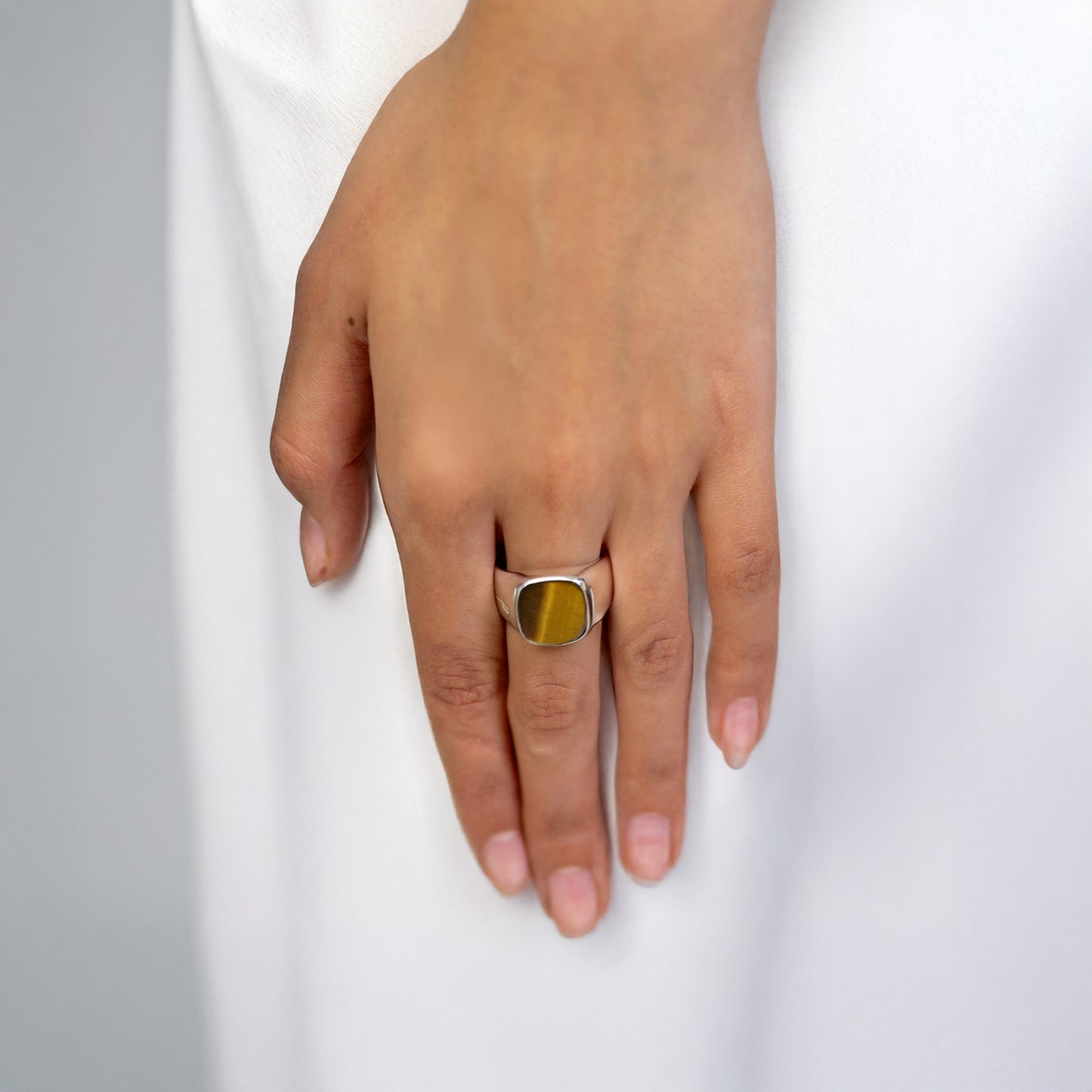 TIGER EYE SIGNET GOLD SMALL
