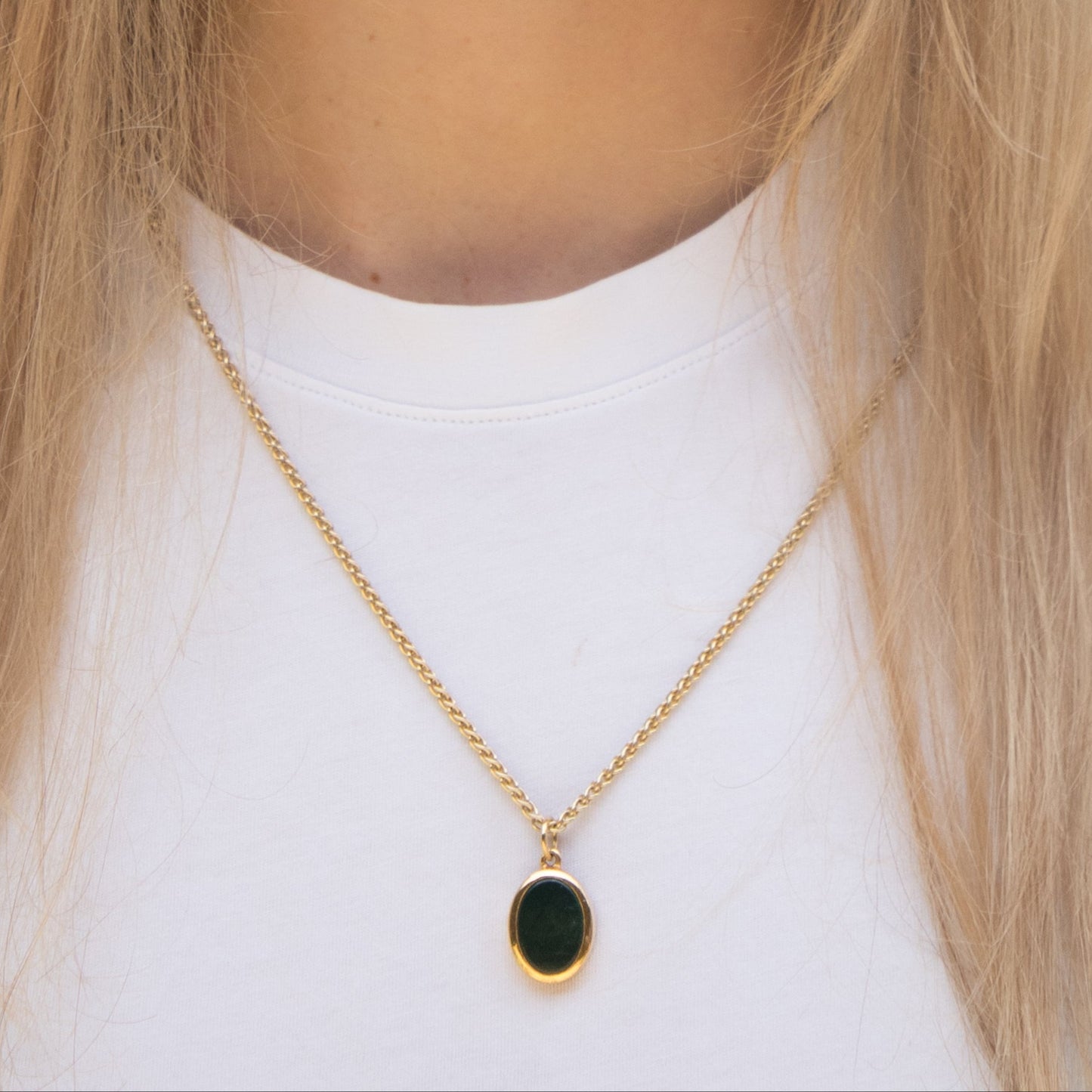 GREEN BLOODSTONE PENDANT