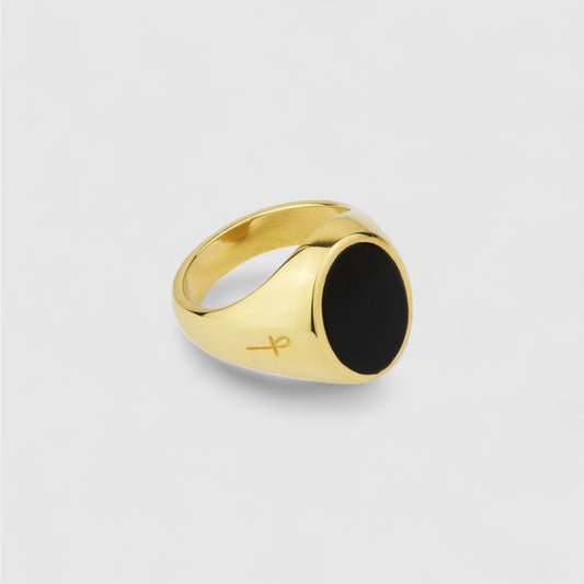 GREEN BLOODSTONE SIGNET GOLD