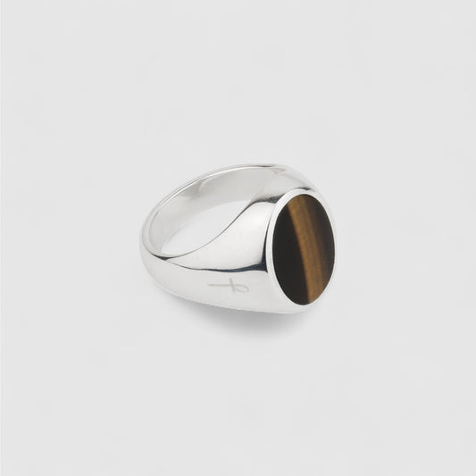 TIGER EYE OVAL SIGNET