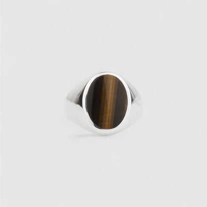 TIGER EYE OVAL SIGNET