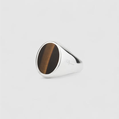 TIGER EYE OVAL SIGNET