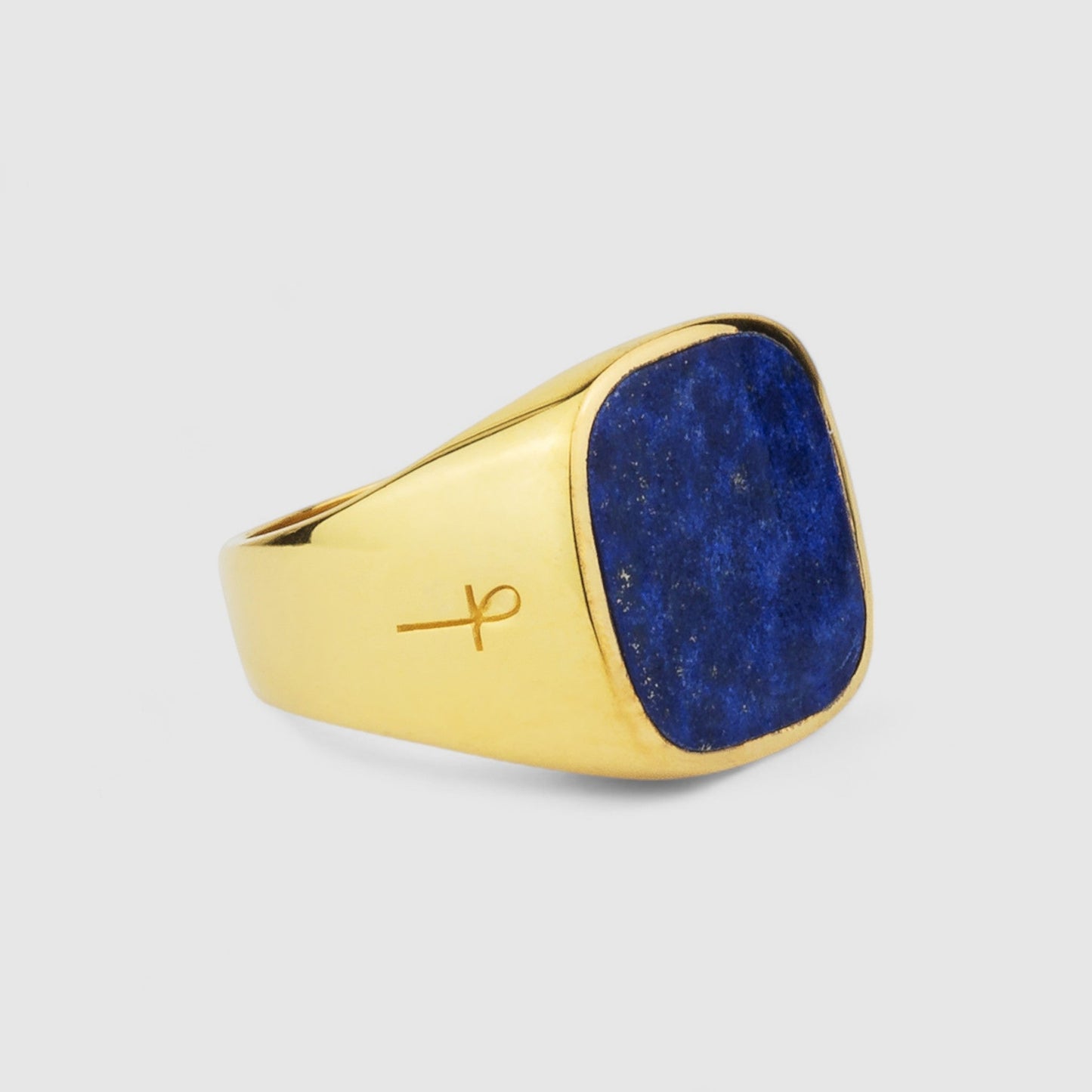 9CT GOLD LAPIS LAZULI SQUARE SIGNET RING