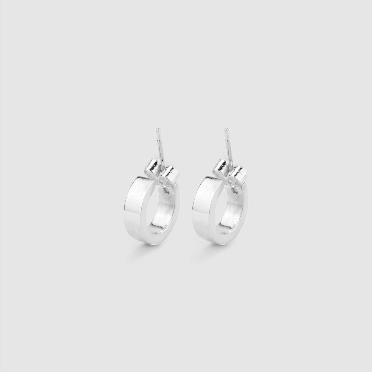 SILVER FLAT HOOP EARRINGS
