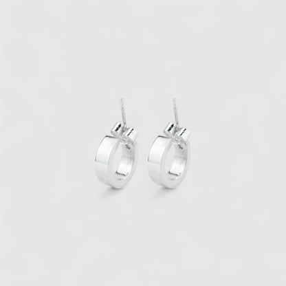 SILVER FLAT HOOP EARRINGS