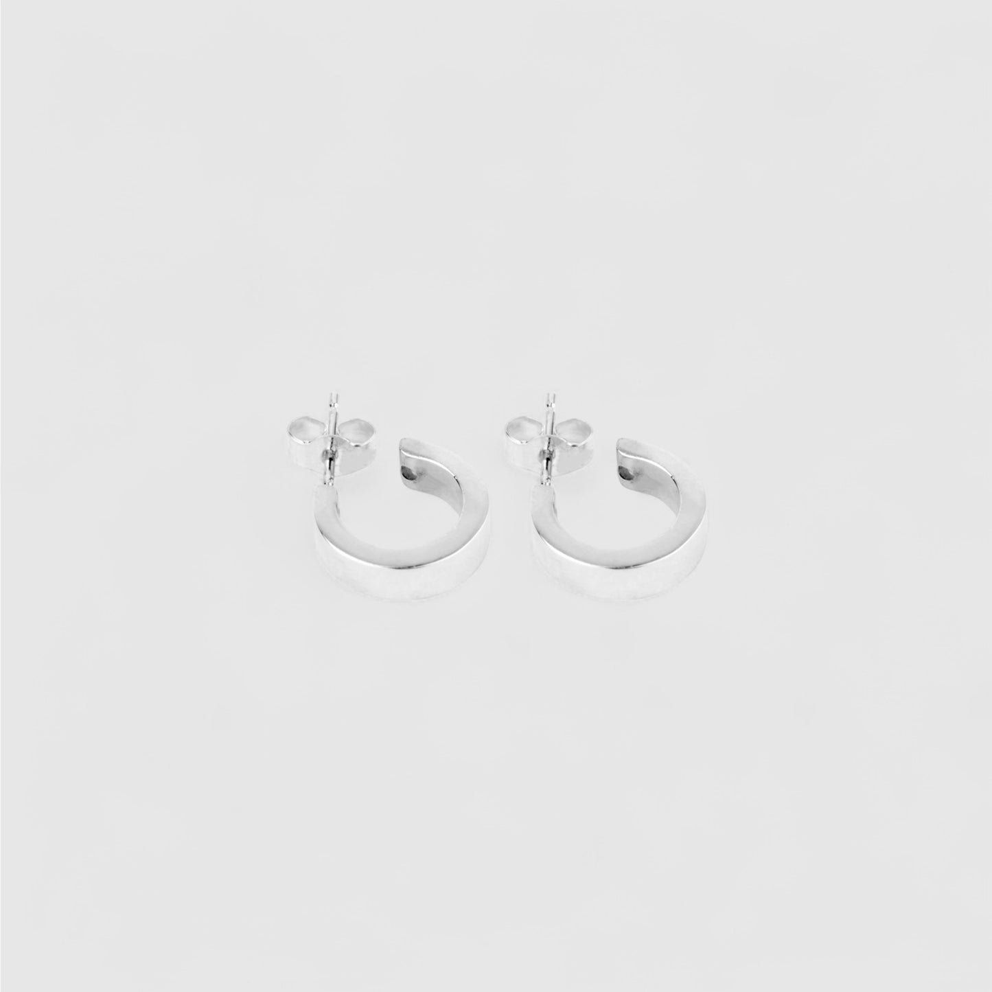 SILVER FLAT HOOP EARRINGS