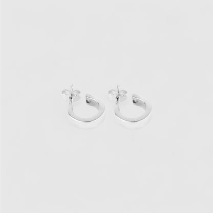 SILVER FLAT HOOP EARRINGS