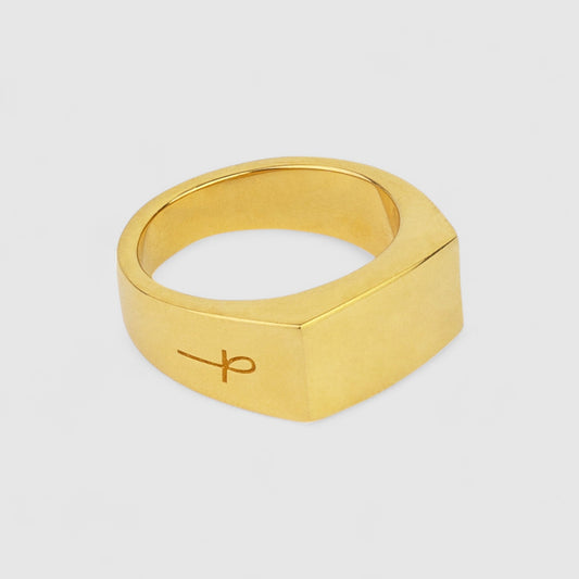 GOLD RECTANGLE SIGNET RING