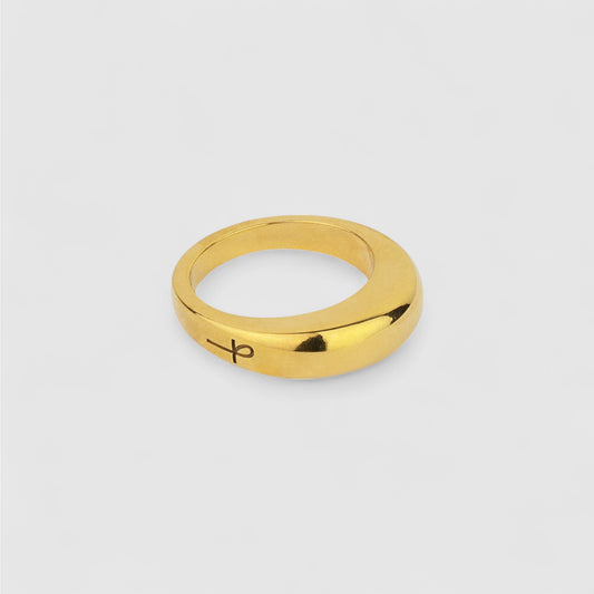 GOLD DOME SIGNET RING
