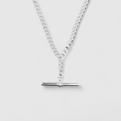 SILVER T BAR CUBAN NECKLACE CHAIN