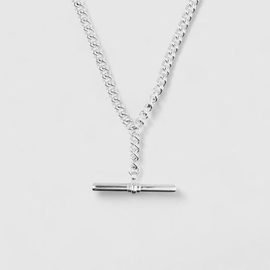 SILVER T BAR CUBAN NECKLACE CHAIN