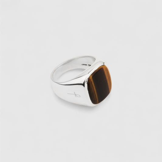 TIGER EYE SQUARE SIGNET