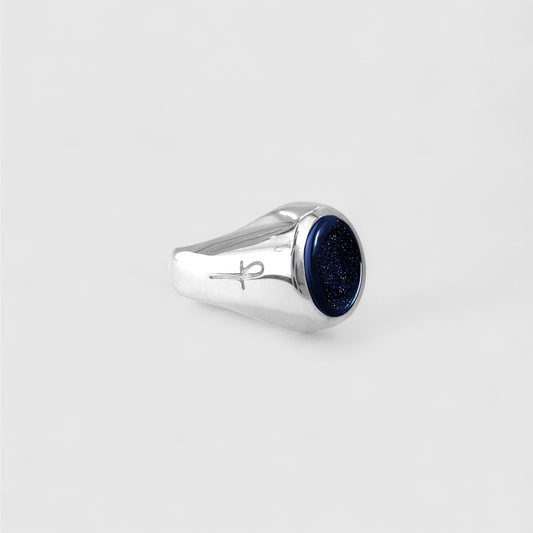 BLUE GOLDSTONE MINI SIGNET