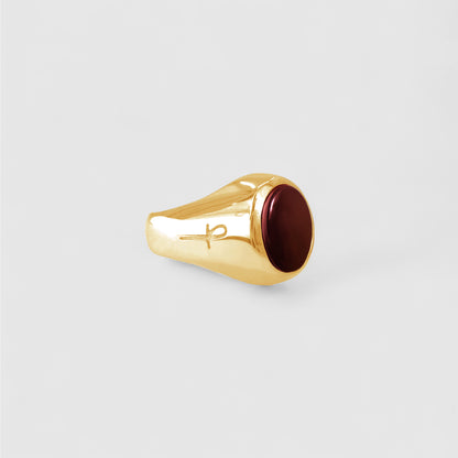 CARNELIAN MINI SIGNET GOLD
