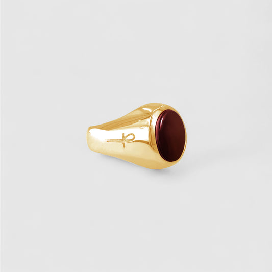 CARNELIAN MINI SIGNET GOLD