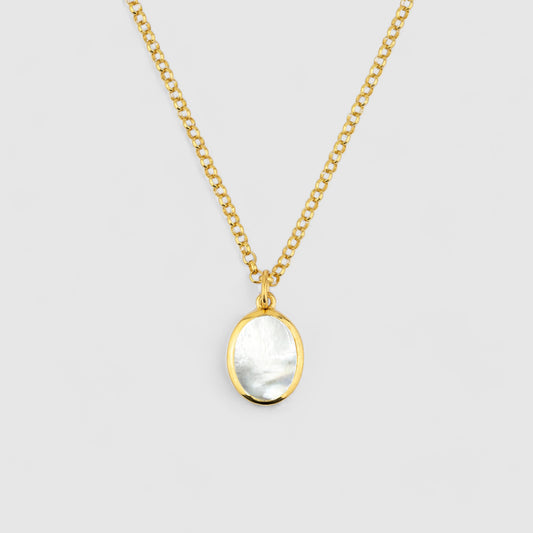 MOTHER OF PEARL PENDANT GOLD