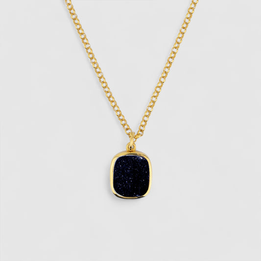 BLUE GOLDSTONE PENDANT GOLD