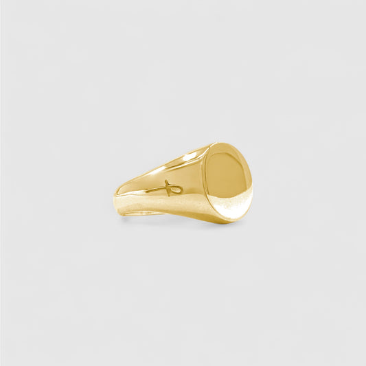 GOLD OVAL SIGNET RING (S)