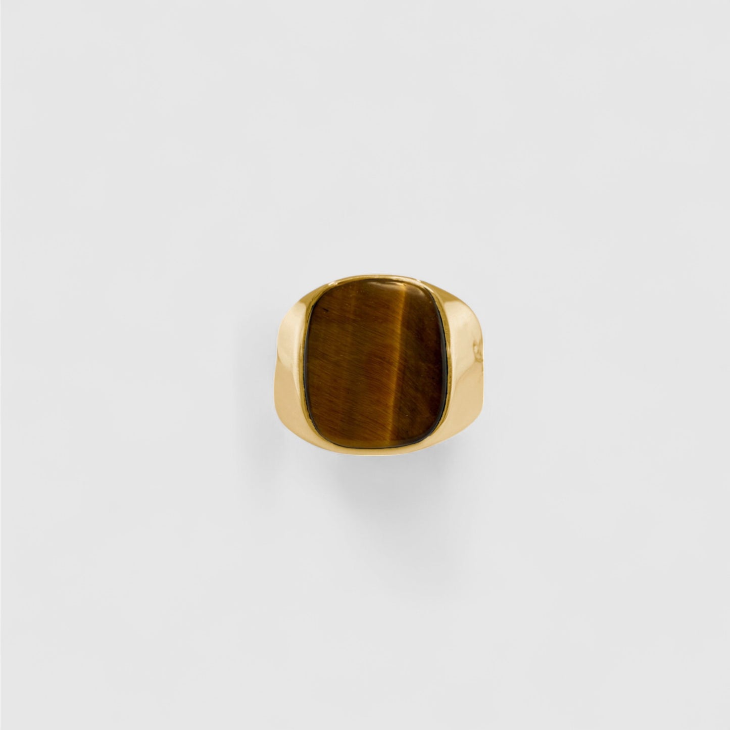 TIGER EYE SIGNET GOLD (S)