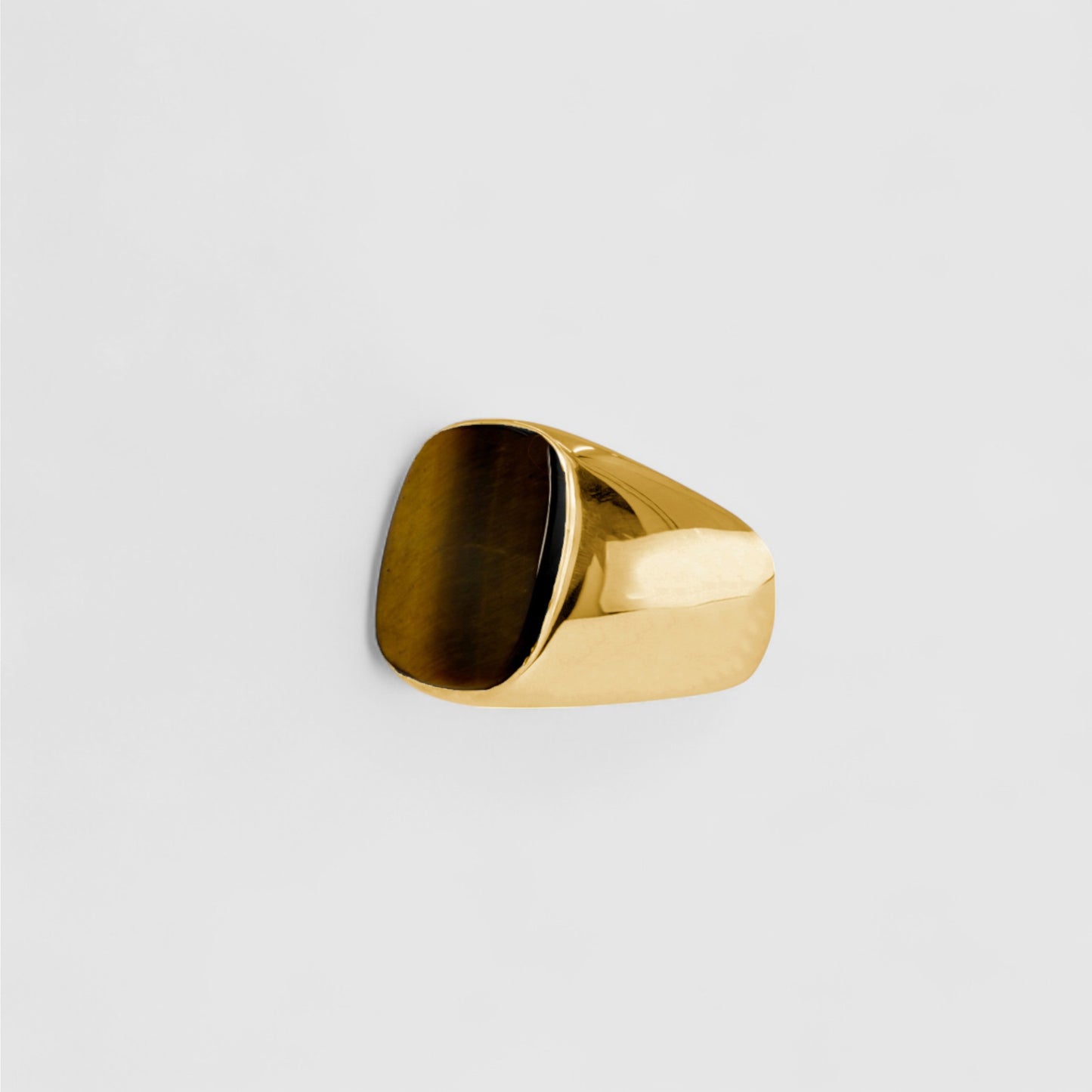 TIGER EYE SIGNET GOLD (S)