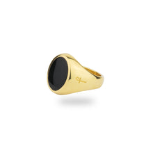 GOLD JAMESTOWN BLACK ONYX OVAL STONE RING