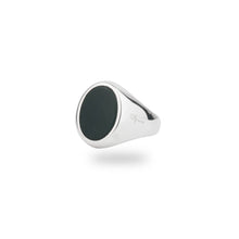 SILVER JAMESTOWN GREEN BLOODSTONE OVAL STONE RING