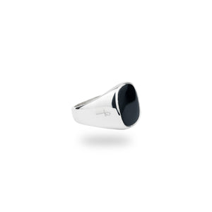 SILVER JAMESTOWN BLACK ONYX SQUARE STONE RING