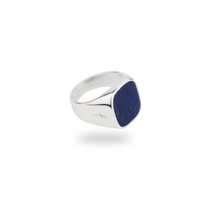 SILVER JAMESTOWN LAPIS LAZULI SQUARE STONE RING