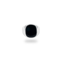 SILVER JAMESTOWN BLACK ONYX SQUARE STONE RING