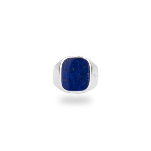 SILVER JAMESTOWN LAPIS LAZULI SQUARE STONE RING