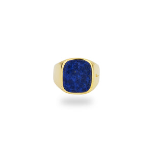 GOLD JAMESTOWN LAPIS LAZULI SQUARE STONE RING