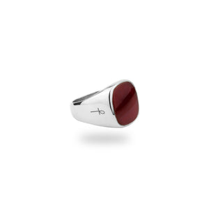 SILVER JAMESTOWN SQUARE STONE CARNELIAN RING