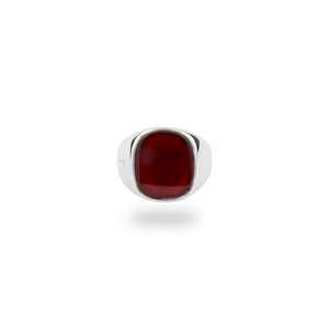 SILVER JAMESTOWN SQUARE STONE CARNELIAN RING
