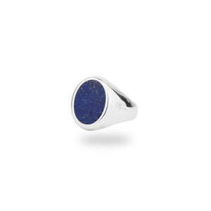 SILVER JAMESTOWN LAPIS LAZULI OVAL STONE RING