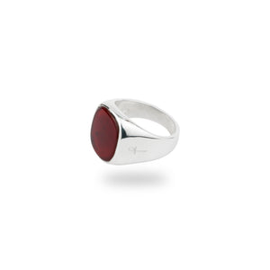 SILVER JAMESTOWN SQUARE STONE CARNELIAN RING