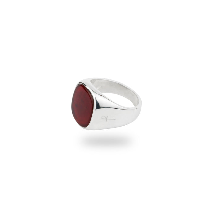 SILVER JAMESTOWN SQUARE STONE CARNELIAN RING